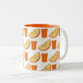 Vers gevriesdroogd PB Oranje sap citrusvruchten Sl Tweekleurige Koffiemok (Voorkant rechts)