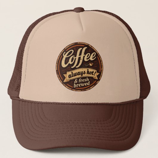 Vers gezette koffie vintage trucker pet (Voorkant)