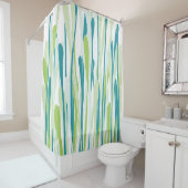 Vers grassengordijn in zachte groenen en Blauwgroe Douchegordijn (In situ)