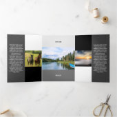 Vers Grijs Zwart Tone Squared Off QR Code Drieluik Kaart (Binnen)