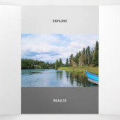 Vers Grijs Zwart Tone Squared Off QR Code Drieluik Kaart (Binnenkant midden)