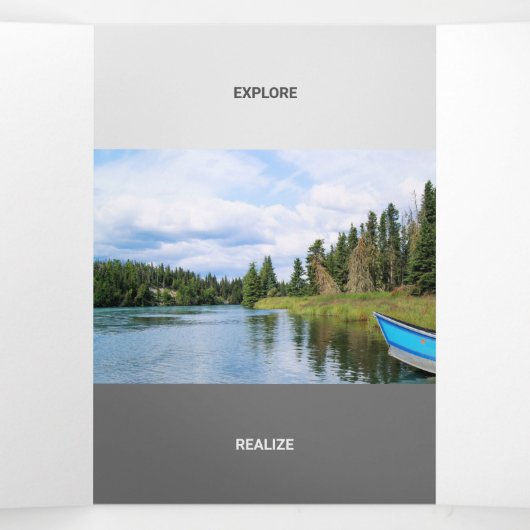 Vers Grijs Zwart Tone Squared Off QR Code Drieluik Kaart (Binnenkant midden)