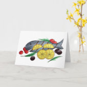 Vers Grilled Fish Greek Mediterranean Seafood Kaart (Gele Bloem)