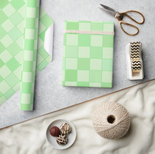 vers, groen geruit pakpapier (Crafts)