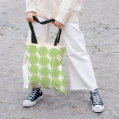 Vers groen kantpatroon tote bag