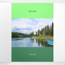 Vers groene toon uitgelijnd QR-code Drieluik Kaart