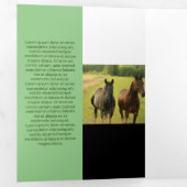 Vers groene toon uitgelijnd QR-code Drieluik Kaart (Binnenzijde eerst)