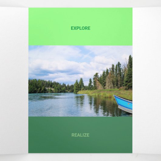 Vers groene toon uitgelijnd QR-code Drieluik Kaart (Binnenkant midden)