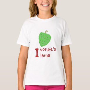 Vers Ilama-vruchten, staande naast initiaal I T-shirt