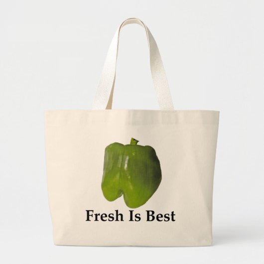 VERS IS HET BEST - GROENE PEPPER GROTE TOTE BAG (Voorkant)