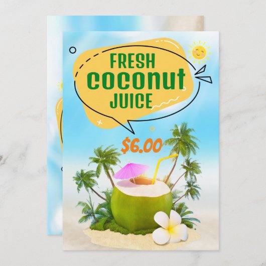 Vers kokossap Menu (Voorkant / Achterkant)