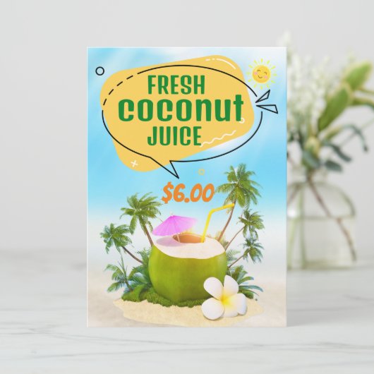 Vers kokossap Menu (Staand voorkant)