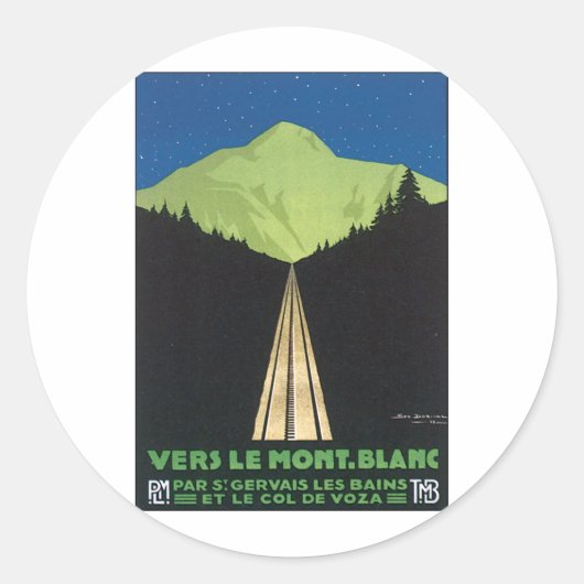 Vers le Mont Blanc Ronde Sticker (Voorkant)