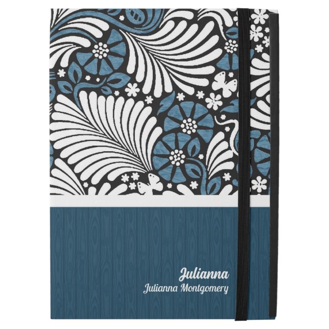 Vers leder in blauw, wit en zwart (Voorkant gesloten)