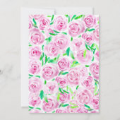 Vers Levendig Roze Waterverf Rozen Vrijgezellenfee Kaart (Achterkant)