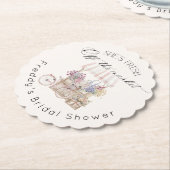 Vers Net van de Markt Boho Bloemen Kar Bruids Kartonnen Onderzetters (Gekanteld)