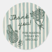 Vers Net Van De Markt Handgetekende Bruidsdouche Ronde Sticker (Voorkant)