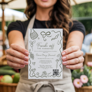 Vers Net Van De Markt HandGetekende Whimsical QR B Kaart