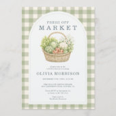 Vers Net Van De Markt Salie Gingham Bruidsfeest Kaart (Voorkant)