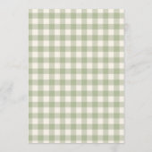 Vers Net Van De Markt Salie Gingham Bruidsfeest Kaart (Achterkant)