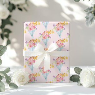 Vers Net Van De Markt Waterverf Blauw Whimsical Cadeaupapier