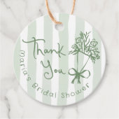 Vers Net van de Markt Whimsical Groen Handgetekend Bedankjes Labels (Voorkant)