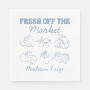 Vers Off de Markt Whimsical Blauwe Bruiloft Feest Servet