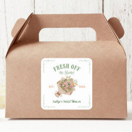 Vers Op De Markt Boerenmarkt Bruidsdouche Vierkante Sticker