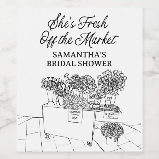 Vers Op De Markt Bruidsfeest, Boerenmarkt Wijn Etiket (Enkel label)