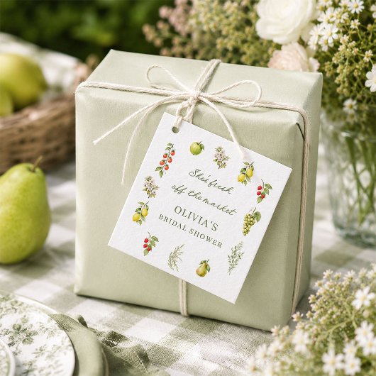 Vers Op De Markt Bruiloft Feest Vierkante  Bedankjes Labels