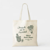 Vers Op De Markt Handgetekende Bruidsdouche Tote Bag (Achterkant)