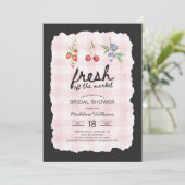 Vers op de Markt Roze Gingam Bruidsfeest Kaart (Staand voorkant)