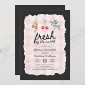 Vers op de Markt Roze Gingam Bruidsfeest Kaart (Voorkant / Achterkant)