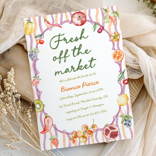 Vers Op De Markt Whimsical Bruiloftsborrel Kaart