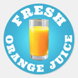 Vers Oranje sap Klassieke ronde sticker