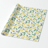 Vers papier voor cadeauverpakking met verse citroe (Uitgerold)