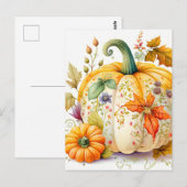 Vers Pas Geplukte Herfst Geoogste Pompoen Briefkaart (Voorkant / Achterkant)