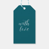 Vers patroon van verse aardbei en citroen, blauw cadeaulabel (Achterkant)