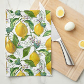 Vers pattern van verse citroenen - Wit Theedoek (Quarter Fold)