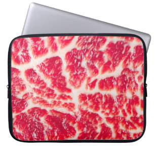 Vers rauw rundvlees steak gemarmerde vleestextuur  laptop sleeve