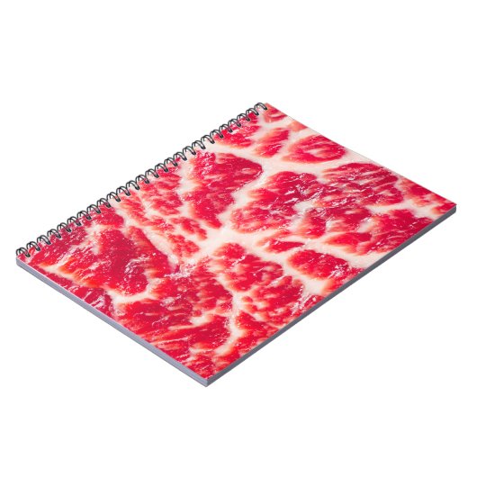 Vers rauw rundvlees steak gemarmerde vleestextuur notitieboek (Linkerzijde)