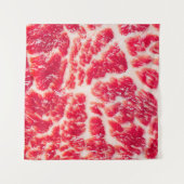 Vers rauw rundvlees steak gemarmerde vleestextuur wandkleed (Voorkant (horizontaal))