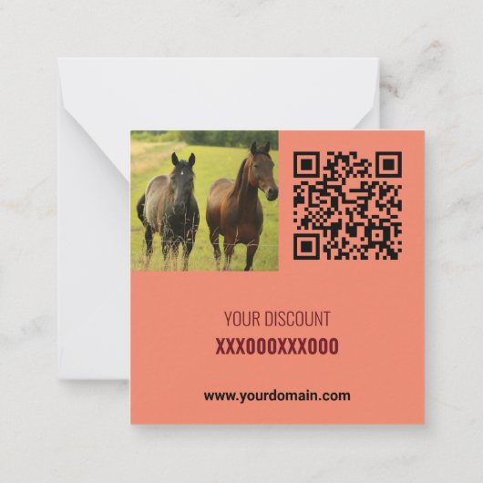 Vers rode toon in het kwadraat van QR-code Promo Notitiekaartje (Achterkant)