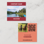 Vers rode toon in het kwadraat van QR-code Promo Notitiekaartje (Voorkant / Achterkant)