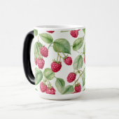 Vers sappig frambozenfruit patroon magische mok (Voorkant links)