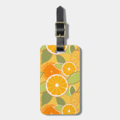 Vers Sinaasappel Citrus Grafisch Patroon Bagagelabel (Voorkant verticaal)