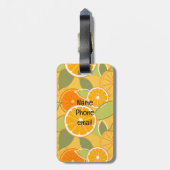 Vers Sinaasappel Citrus Grafisch Patroon Bagagelabel (Achterkant verticaal)