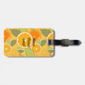 Vers Sinaasappel Citrus Grafisch Patroon Bagagelabel (Achterkant horizontaal)