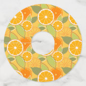 Vers Sinaasappel Citrus Grafisch Patroon Wijnglaslabel (Voorkant)