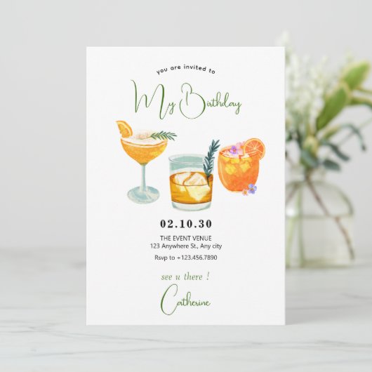 Vers sinaasappel sap drink verjaardagsfeest kaart (Staand voorkant)